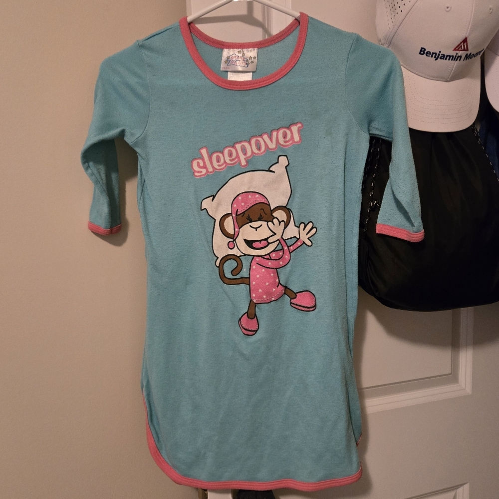 Blue Sleepover Monkey Nightshirt